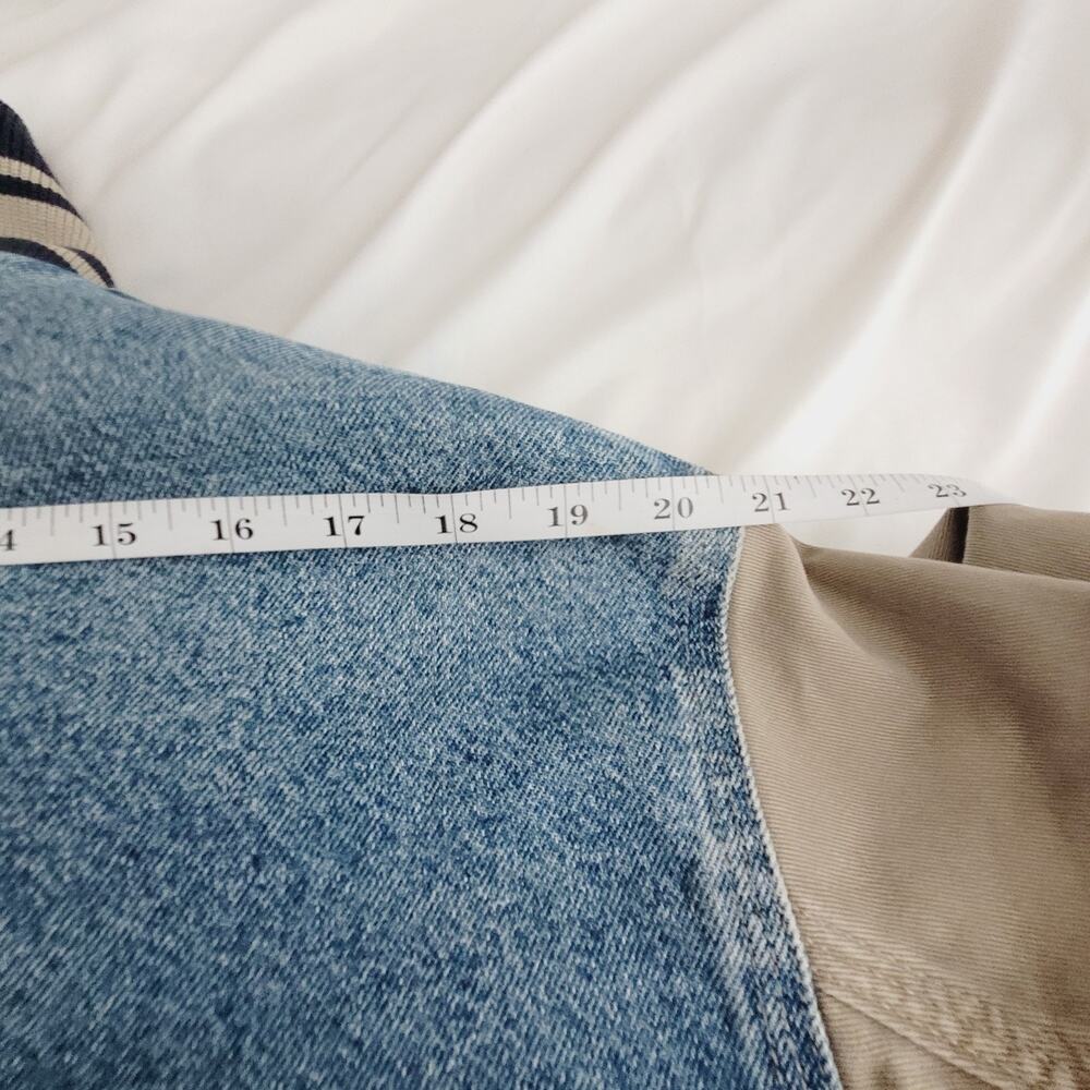 Vtg Carhartt Jacket Mens L Blue Denim Varsity Detroit Collegiate Bomber USA Made - Picture 16 of 16